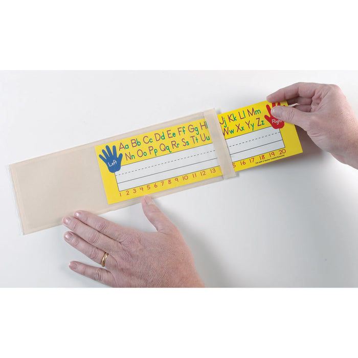 Ashley Productions ASH10401 Clear View Self-Adhesive Extra Small Name Plate Pocket 3.25" x 10.5", Pack of 25