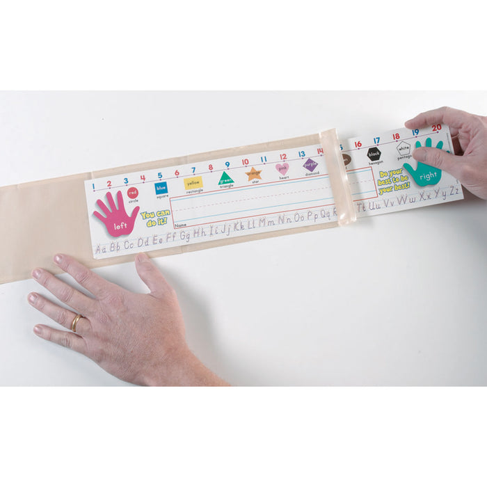 Ashley Productions ASH10403 Clear View Self-Adhesive Large Name Plate Pocket 4.75" x 19", Pack of 25