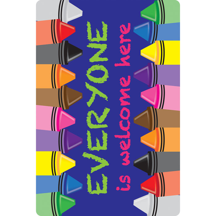 Smart Poly ASH12502 Computer Mouse Pad, 8" x 10", Everyone is Welcome Here, Crayons