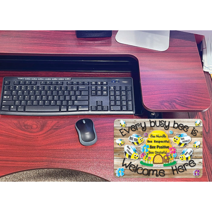 Smart Poly ASH12504 Computer Mouse Pad, 8" x 10", Every Busy Bee is Welcome Here