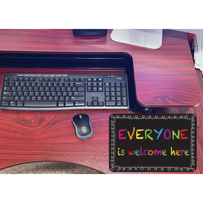 Smart Poly ASH12508 Computer Mouse Pad, 8" x 10", Everyone is Welcome Here, Chalk Loop