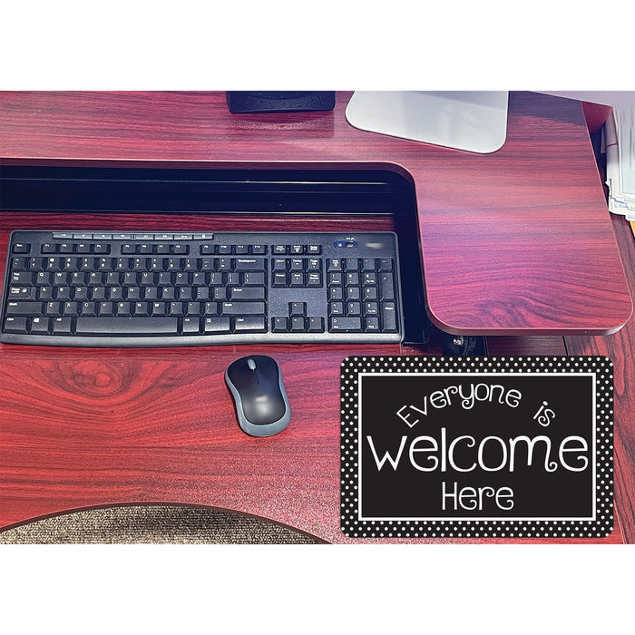 Smart Poly ASH12509 Computer Mouse Pad, 8" x 10", Everyone is Welcome Here, BW Dots