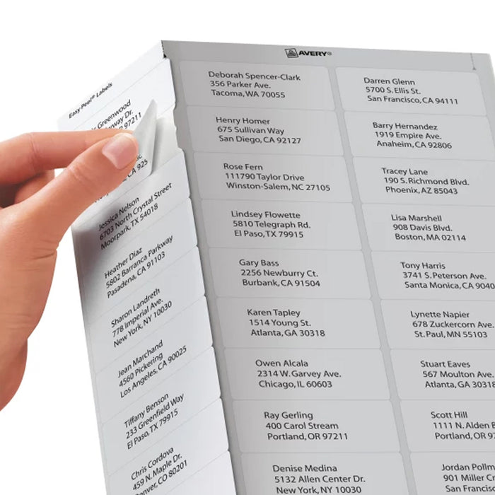 Avery AVE05160 Easy Peel Address Labels, Permanent Adhesive, 1" x 2-5/8", 3000 Labels