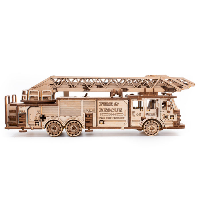 EWA Eco-Wood-Art AVRAV0523504 Fire Truck 3D Wooden STEM Construction Kit