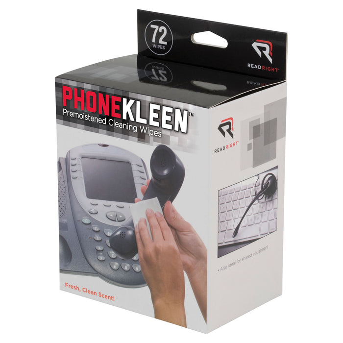 Read Right AVTRR1303 PhoneKleen Wipes, Box of 72