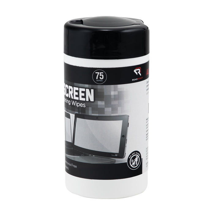 Read Right AVTRR15045 AllScreen Screen Cleaning Wipes, 75 Count Tub