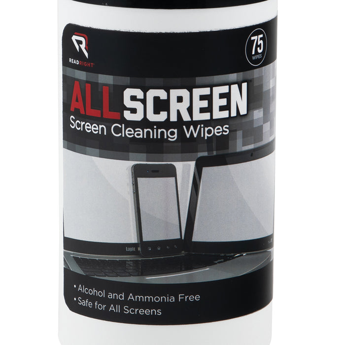 Read Right AVTRR15045 AllScreen Screen Cleaning Wipes, 75 Count Tub