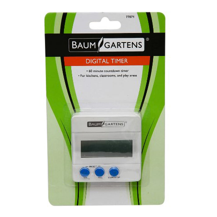 Baumgartens BAUM77071 Digital Timer, 0-60 Minutes, White