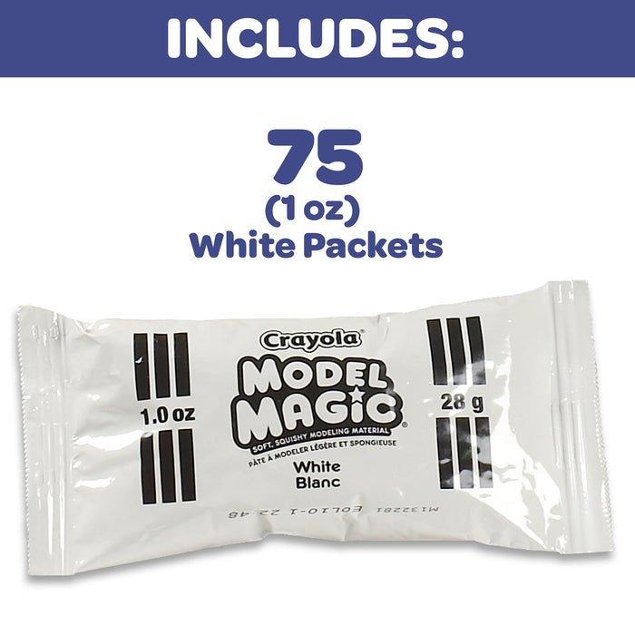 Crayola BIN236001 Model Magic Modeling Compound Classpack, White, 1 oz, Pack of 75