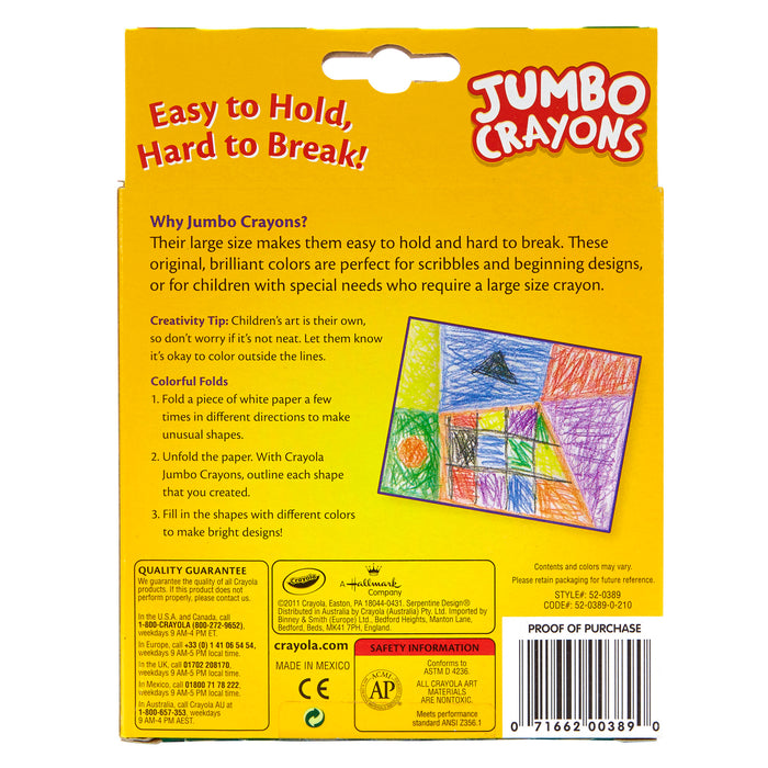 Crayola BIN389 Jumbo Crayons, 8 8 Count