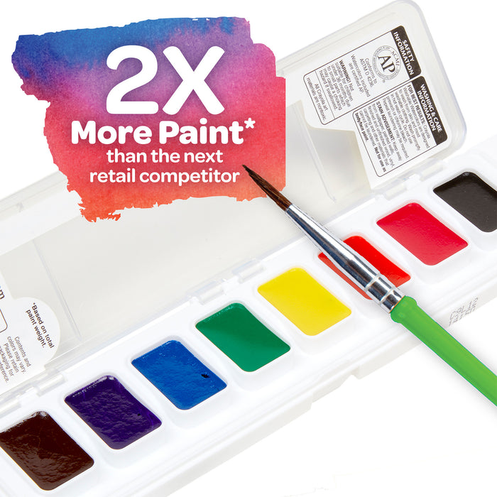 Crayola BIN525 Semi-Moist Washable Watercolor Set, 8 Colors