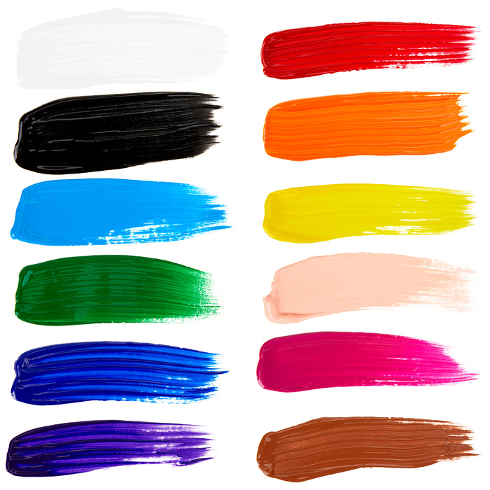 Crayola BIN548516 Premier Tempera Paint Set, 16 oz. Assorted Colors, Set of 12