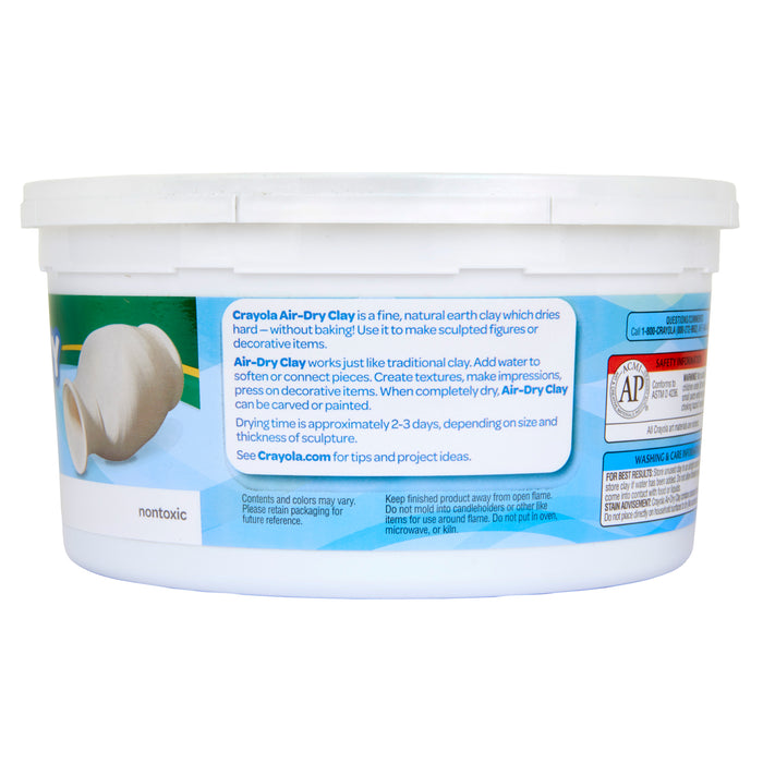 Crayola BIN575050 Air-Dry Clay, 2.5 Pounds Resealable Bucket, White
