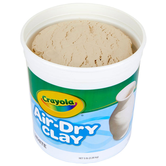 Crayola BIN575055 Air-Dry Clay, 5 Pounds Resealable Bucket, White