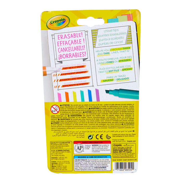 Crayola BIN586504 Take Note! Erasable Highlighters, Pack of 6