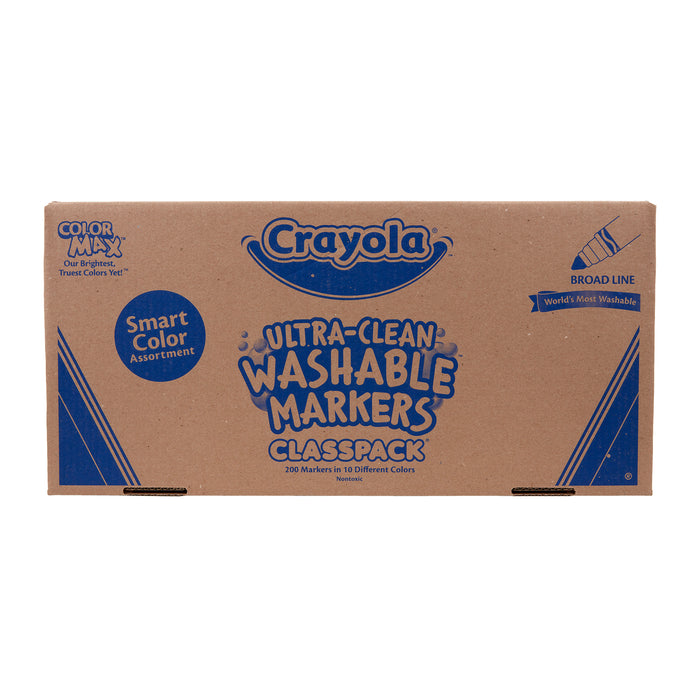 Crayola BIN588220 Ultra-Clean Washable Broad Line Markers, 200 Count