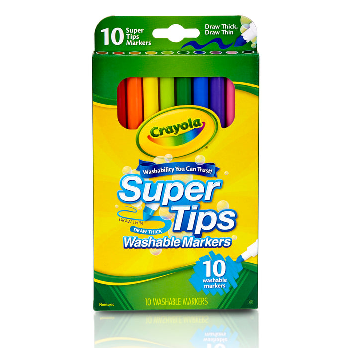 Crayola BIN588610 Washable Super Tips Markers, Pack of 10