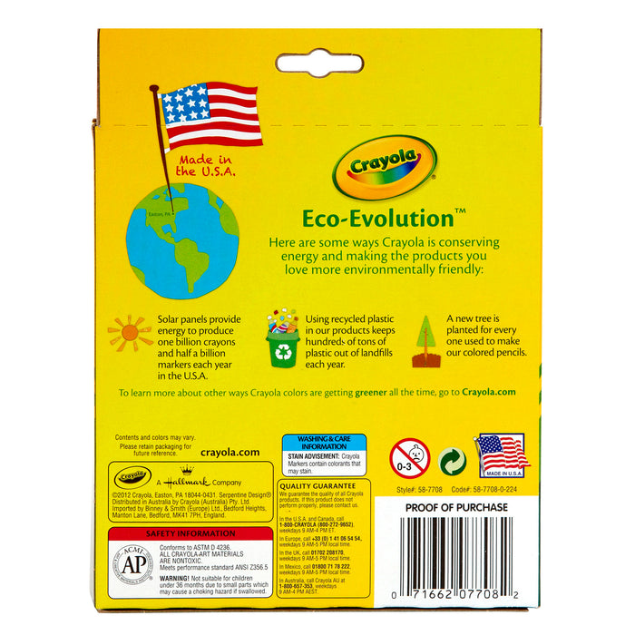 Crayola BIN7708 Broad Line Markers, Classic Colors, 8 Classic Colors