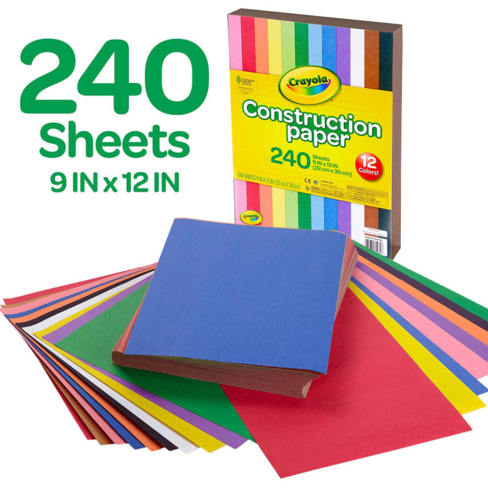Crayola BIN993200 Construction Paper, 240 Sheets