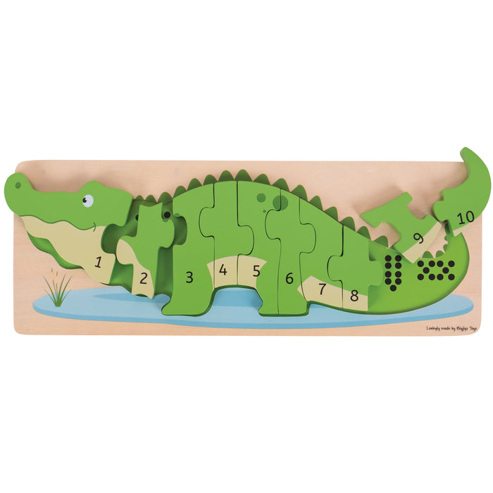 Bigjigs Toys BJTBJ029 Crocodile Number Puzzle