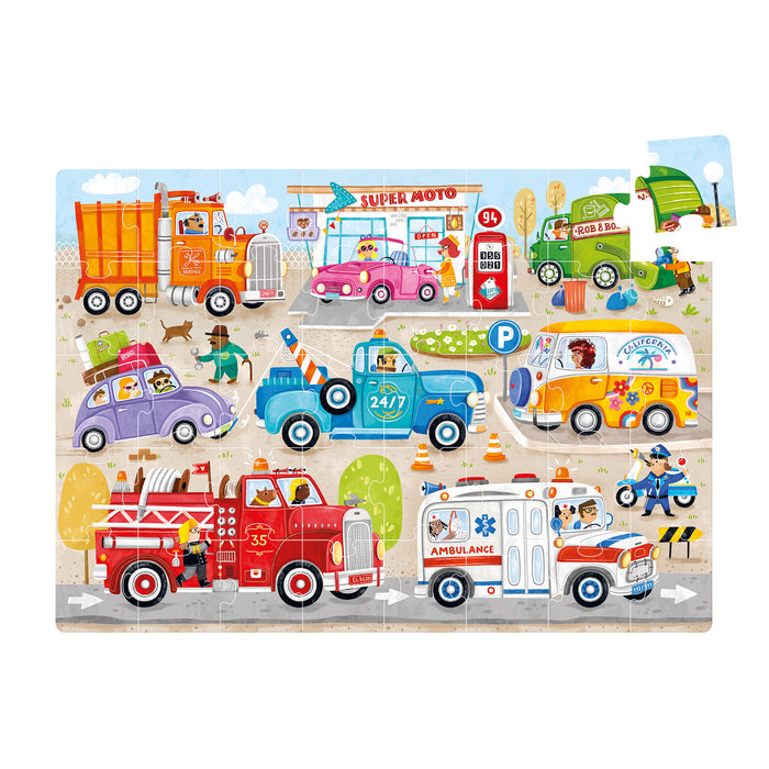 Banana Panda BPN49347 Moto Jumbo Puzzle Cars, 3+ Years