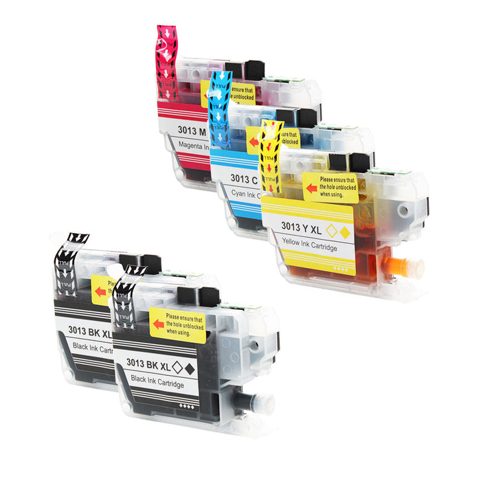 Compatible Brother LC3013 (LC3013 BK, C, M, Y) Color Set, 2x Black,Cyan,Magenta,Yellow, 5-Pack