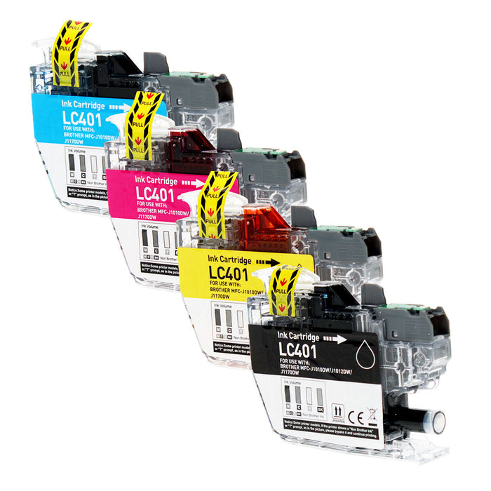 Brother Compatible LC401-4PK Ink Cartridge - 4 Pack