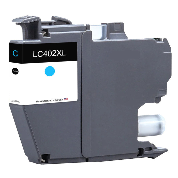 U.S. Remanufactured for Brother LC402XLC High Yield Cyan Ink Cartridge