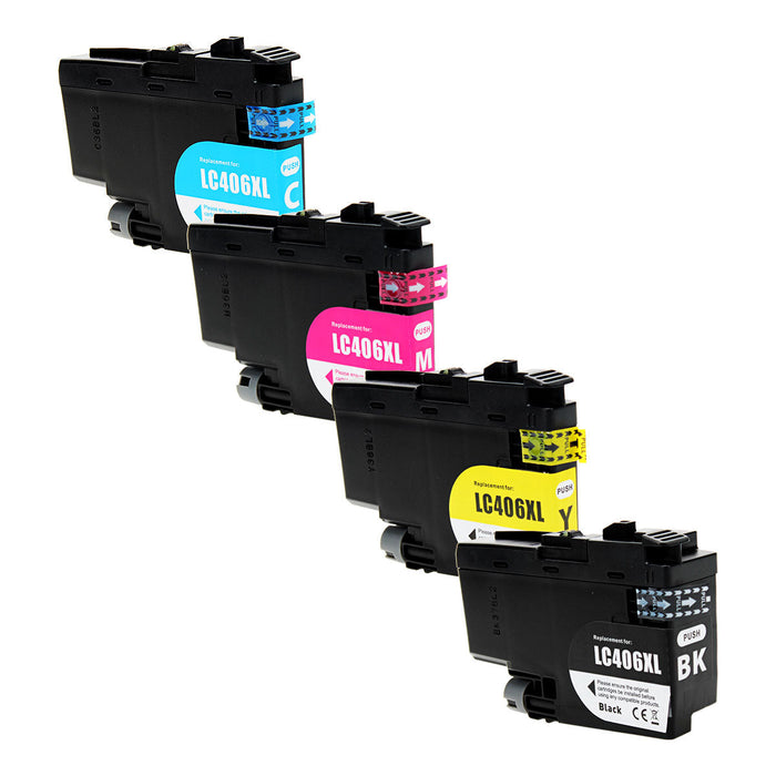 Brother Compatible LC406XL 4 Pack Ink Cartridge - 4 Pack - Black Cyan Magenta Yellow