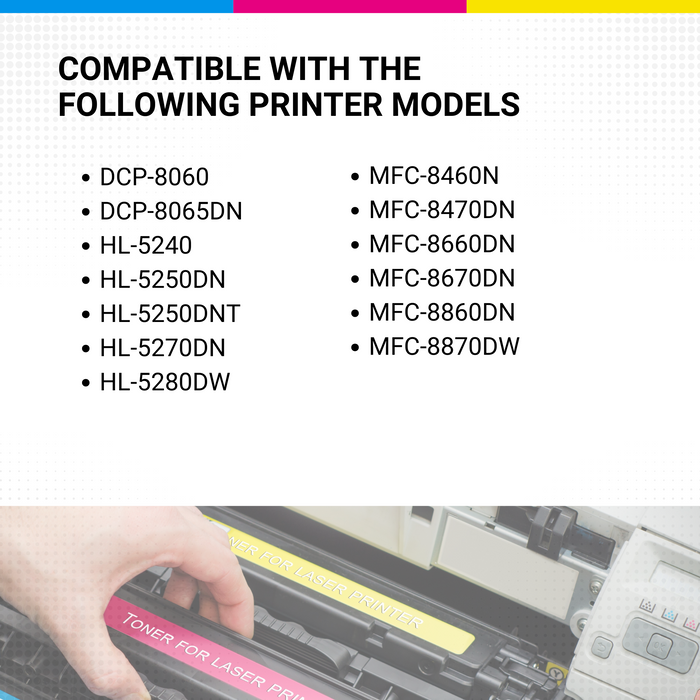 CW Outlet & Supplies Compatible TN580 High Yield Black Toner BROTHER