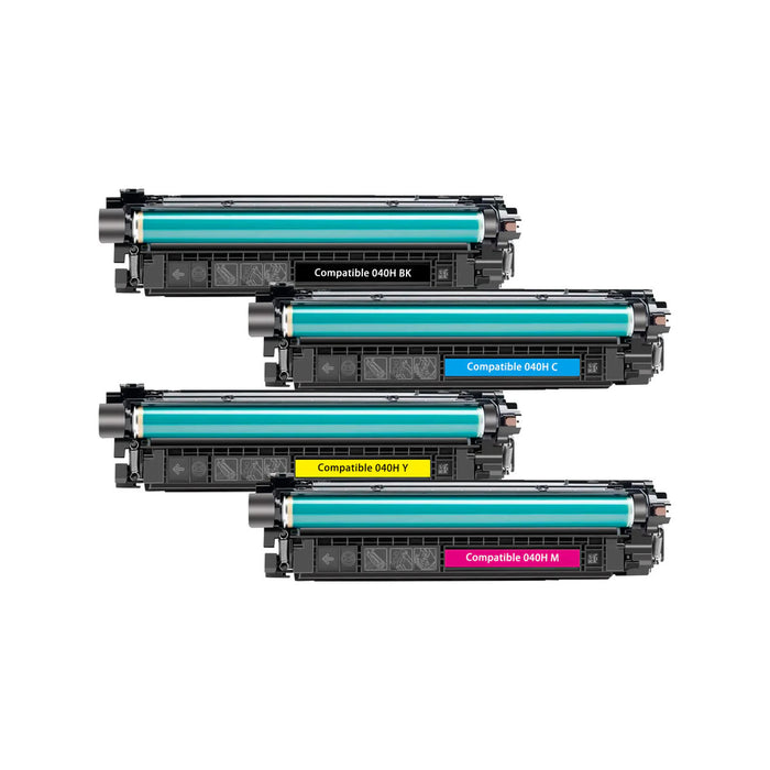 Compatible Canon 040H Black, Cyan, Magenta, Yellow Toner Cartridges