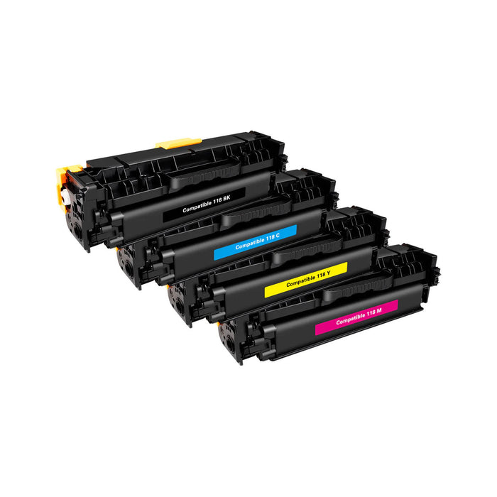 Compatible Canon CRG-118 Black, Cyan, Magenta, Yellow Toner Cartridges