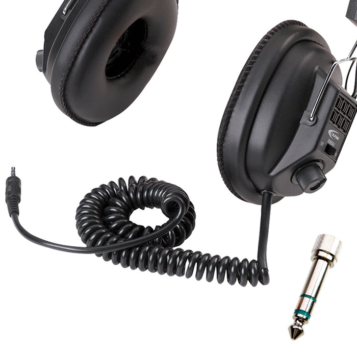 Califone CAF3068AV Switchable Stereo/Mono Headphone, with 3.5mm plug and 1/4" adapter