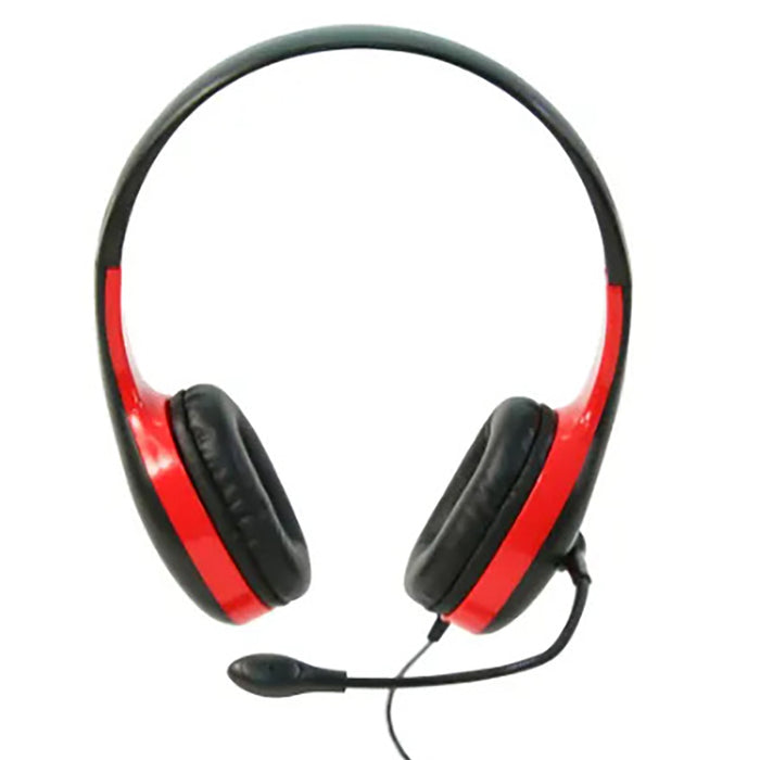 Califone CAFKH08GTRD On-Ear Headset with Gooseneck Microphone, 3.5mm, Red