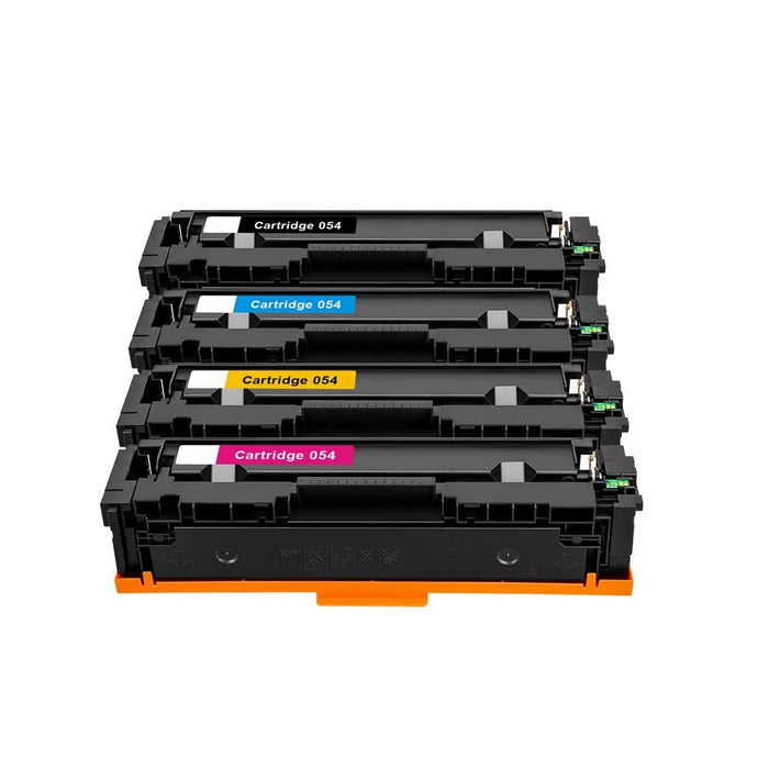 Compatible Canon 054H High-Capacity Black, Cyan, Magenta, Yellow Toner Cartridges