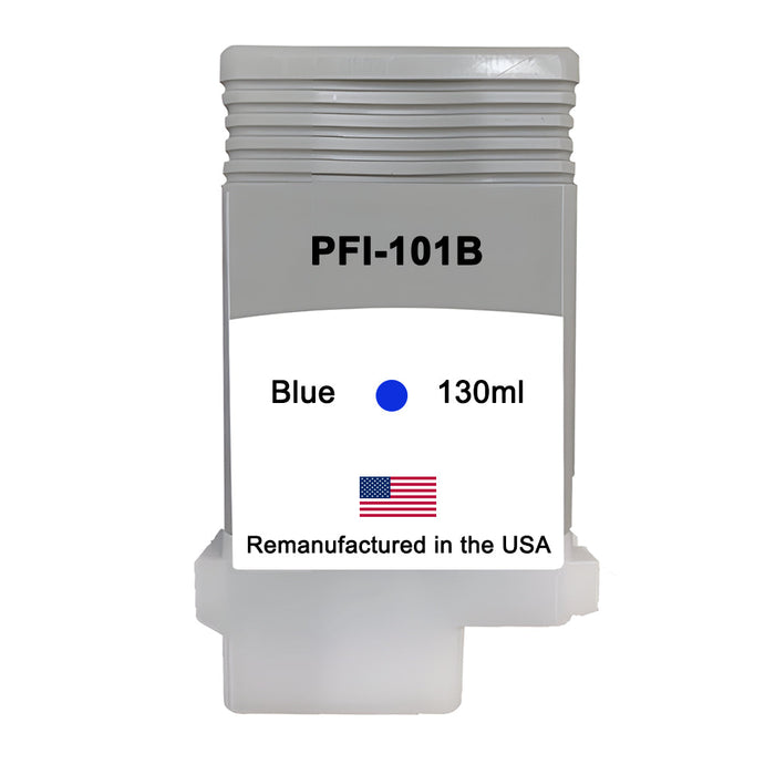 U.S. Remanufactured for Canon PFI-101B 130ml Blue Ink Cartridge