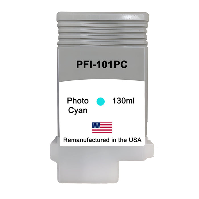 U.S. Remanufactured for Canon PFI-101PC 130ml Photo Cyan Ink Cartridge