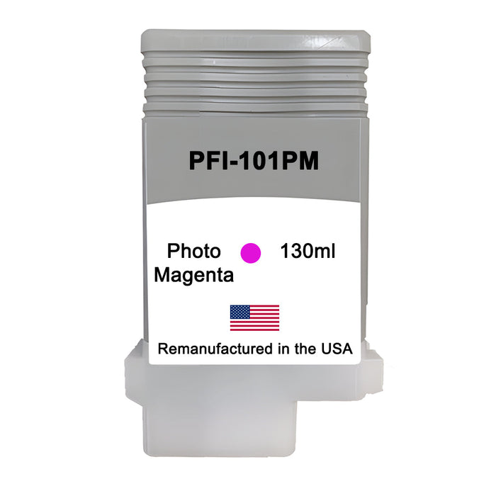 U.S. Remanufactured for Canon PFI-101PM 130ml Photo Magenta Ink Cartridge