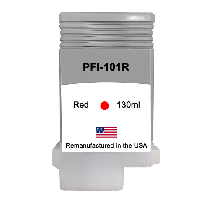 U.S. Remanufactured for Canon PFI-101R 130ml Red Ink Cartridge