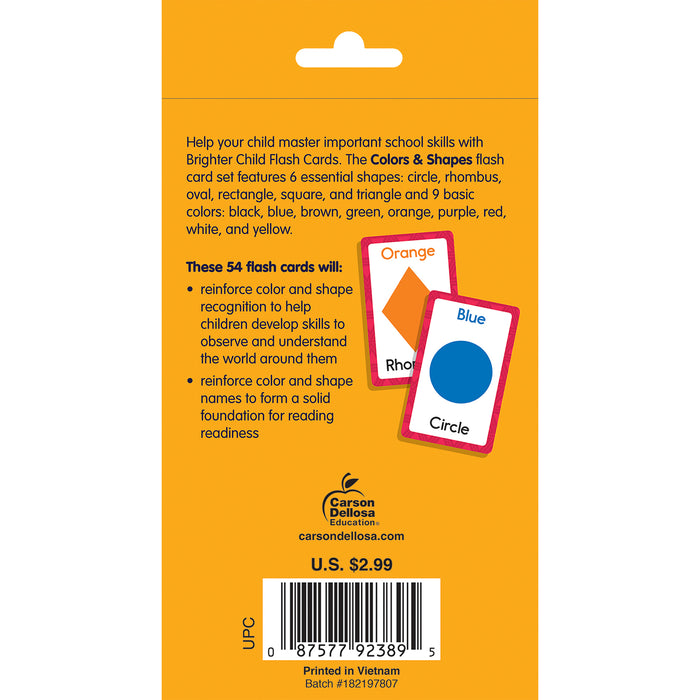 Brighter Child CD-0769646891 Colors and Shapes Flash Cards, 54 Cards