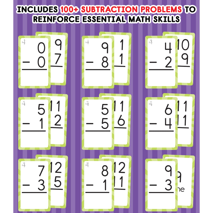 Brighter Child CD-0769677215 Subtraction 0 to 12 Flash Cards, 54 Cards