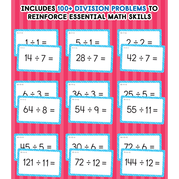 Brighter Child CD-0769677231 Division 0 to 12 Flash Cards, 54 Cards