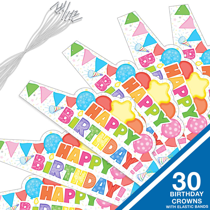 Carson Dellosa Education CD-101100 Happy Birthday Crowns, Pack of 30