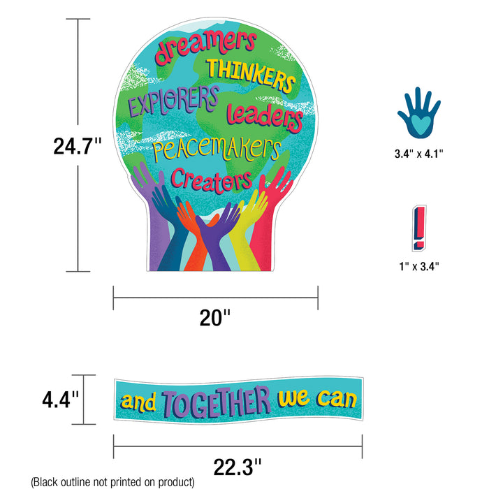 Carson Dellosa Education CD-110488 One World Together We Can Change the World Bulletin Board Set, 47 Pieces