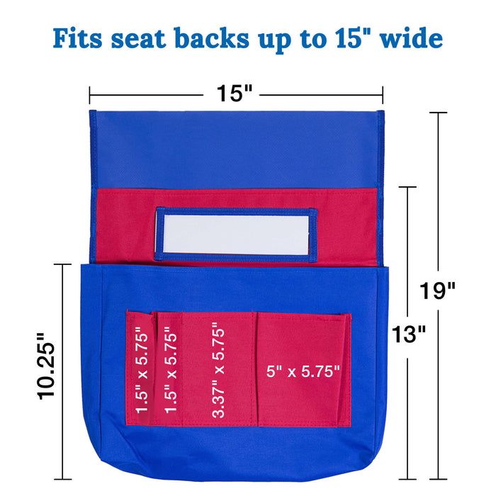 Carson Dellosa Education CD-158035 Chairback Buddy&trade; Pocket Chart, Blue/Red