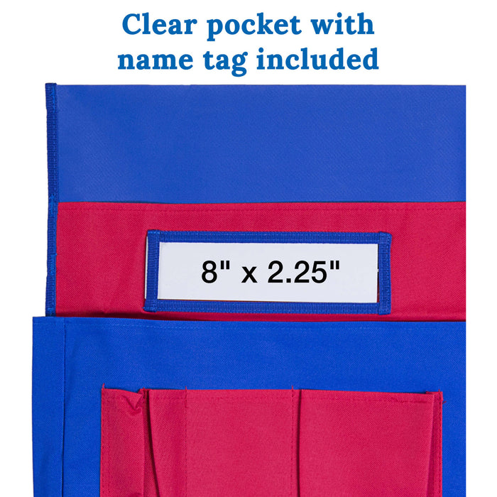 Carson Dellosa Education CD-158035 Chairback Buddy&trade; Pocket Chart, Blue/Red