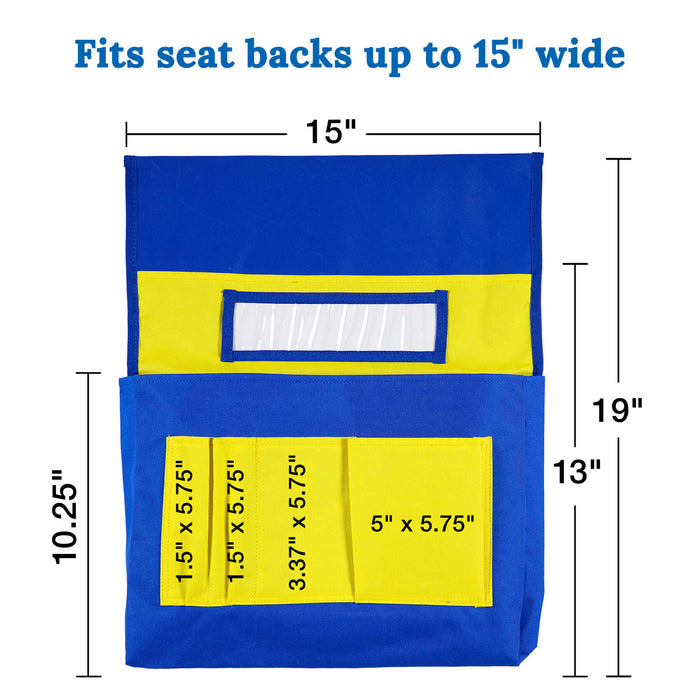 Carson Dellosa Education CD-158036 Chairback Buddy&trade; Pocket Chart, Blue/Yellow