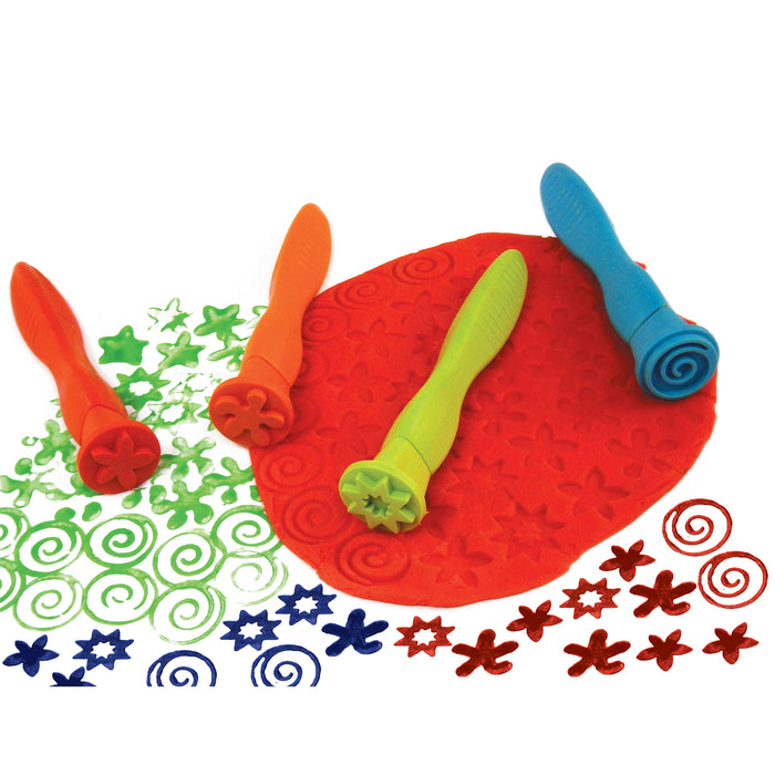 READY 2 LEARN CE-6678 Triangle Grip Stampers - Patterns - Set of 4