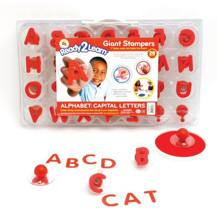 READY 2 LEARN CE-6713 Giant Stampers - Alphabet - Uppercase & Lowercase - Set of 56