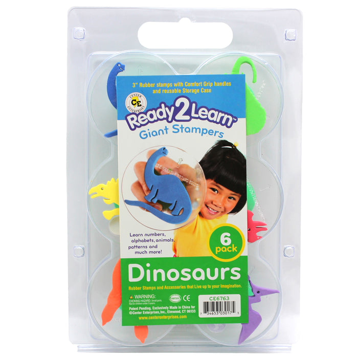READY 2 LEARN CE-6763 Giant Stampers - Dinosaurs - Set of 6